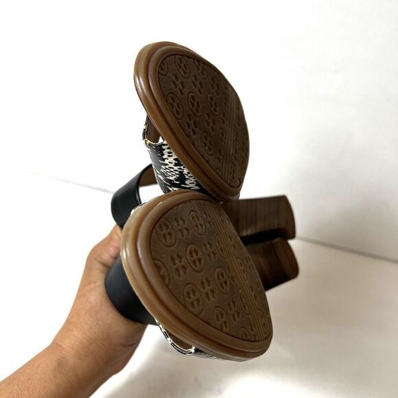 Naturalizer N5 Comfort Womens 8M Wood Heel Sandal Colorblock Sling Back Peep Toe - Picture 7 of 11